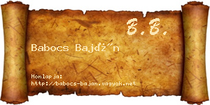 Babocs Baján névjegykártya
